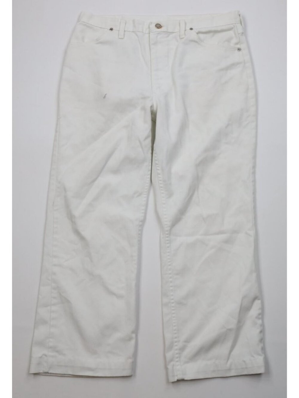 Vintage 70s Rustler Mens 36x27 Distressed Flared Wide Leg Denim Jeans White USA